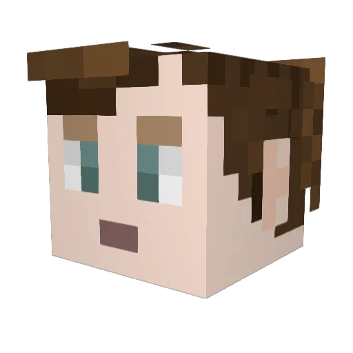 Shorter_ Minecraft avatar head, 3D render