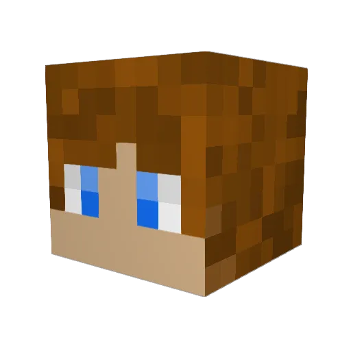 ShortfishYT Minecraft avatar head, 3D render