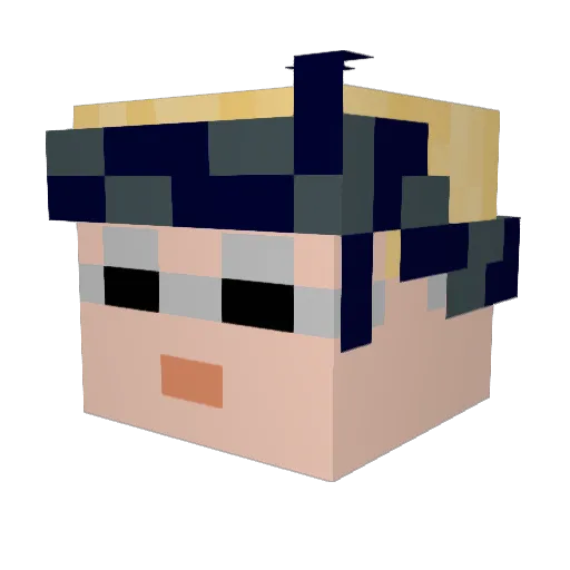 ShortkutSSBM Minecraft avatar head, 3D render