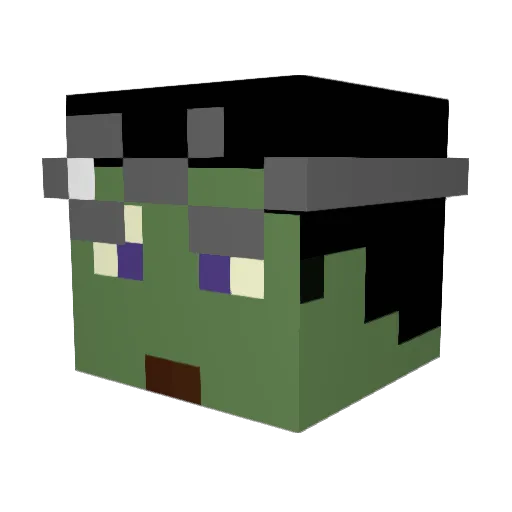 Shortoz Minecraft avatar head, 3D render