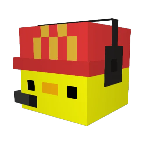 ShortyEatsFood Minecraft avatar head, 3D render