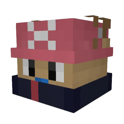 Shostu Minecraft avatar head, 3D render