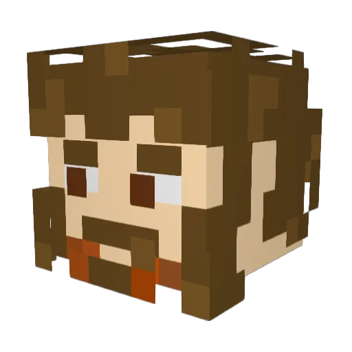 Shotoshop Minecraft avatar head, 3D render