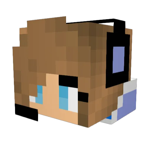 ShouldOfHadAV8 Minecraft avatar head, 3D render
