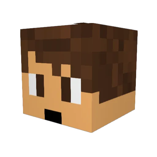 Shoulty Minecraft avatar head, 3D render