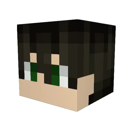 Shouso Minecraft avatar head, 3D render