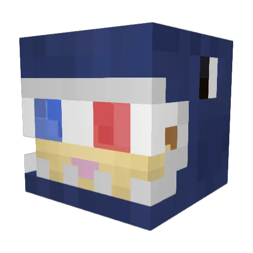 ShoutZuni Minecraft avatar head, 3D render