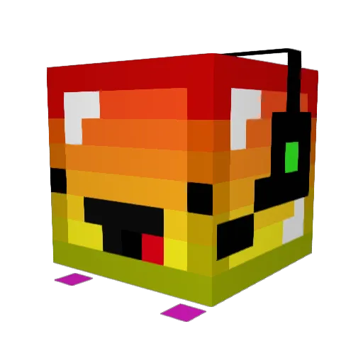 Shoutinggg Minecraft avatar head, 3D render