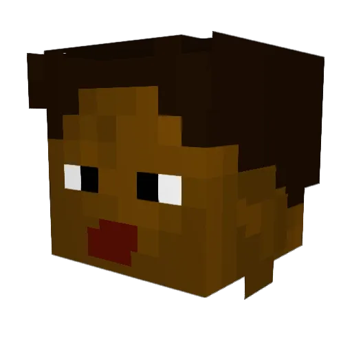 Shovelling Minecraft avatar head, 3D render