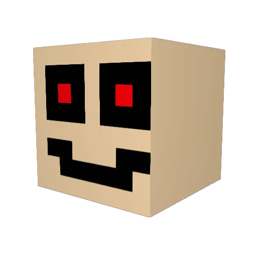 Shovt Minecraft avatar head, 3D render