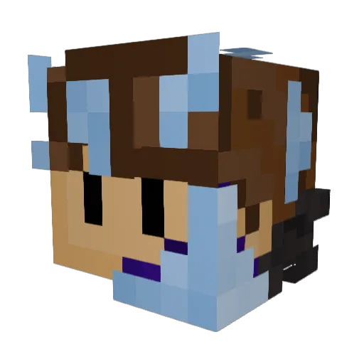 Showingchunk17 Minecraft avatar head, 3D render