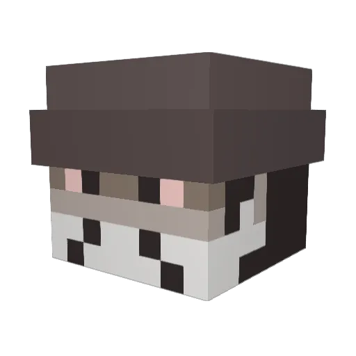 Shoxrat Minecraft avatar head, 3D render