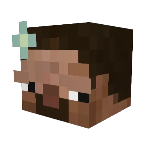 Shpinkle Minecraft avatar head, 3D render