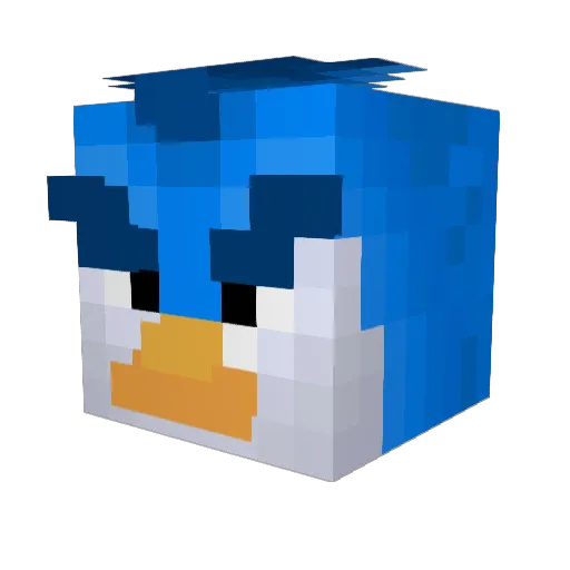 ShreddedPengu1n Minecraft avatar head, 3D render