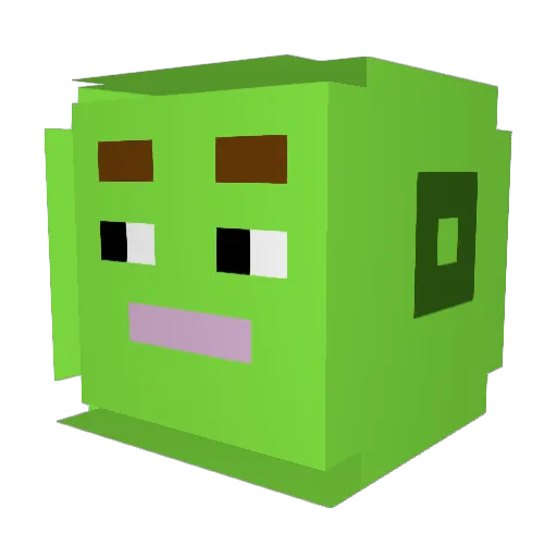 ShrekIsGang Minecraft avatar head, 3D render