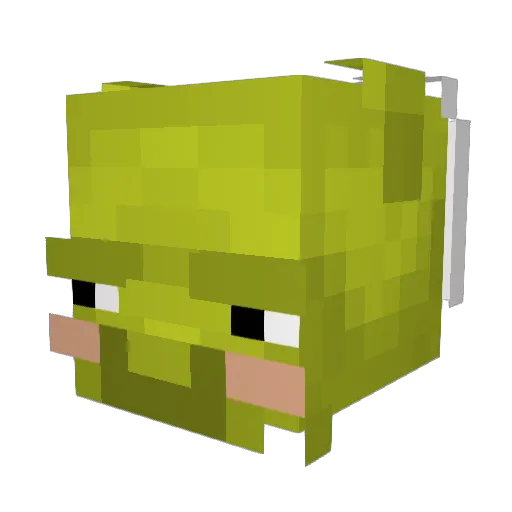 Shrekk Minecraft avatar head, 3D render
