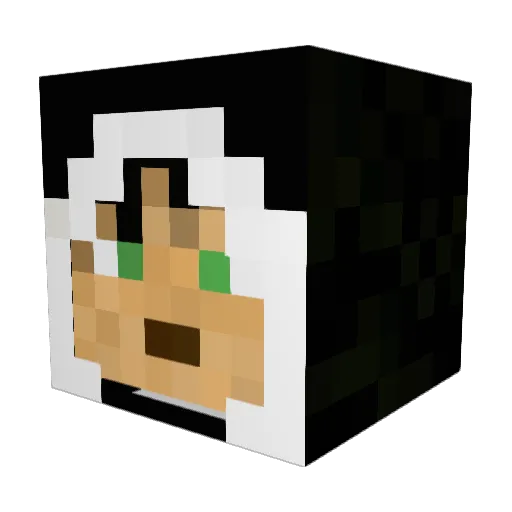 Shrekromancer Minecraft avatar head, 3D render