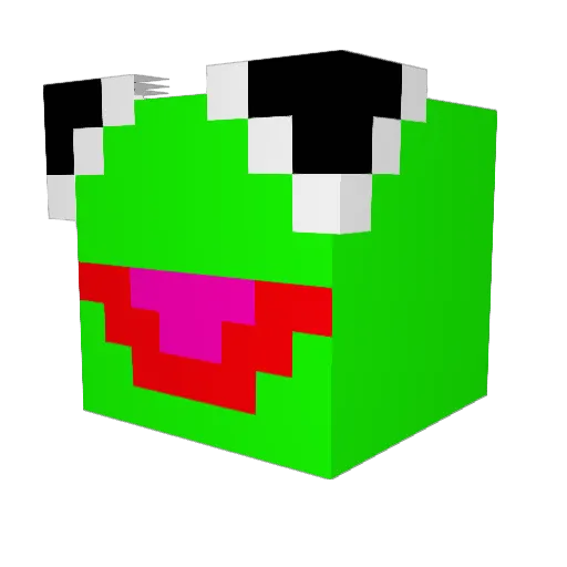 Shrekun Minecraft avatar head, 3D render