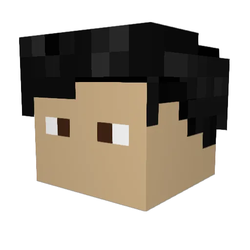 ShreyKumar Minecraft avatar head, 3D render