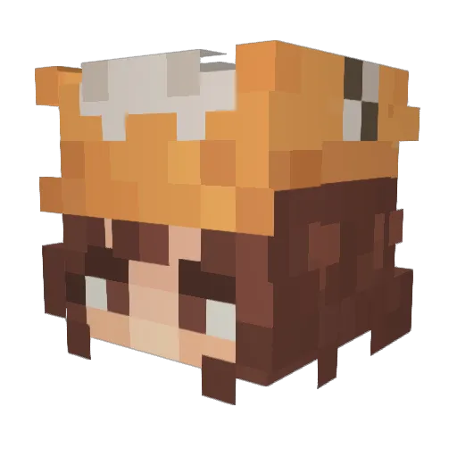 Shrilk Minecraft avatar head, 3D render