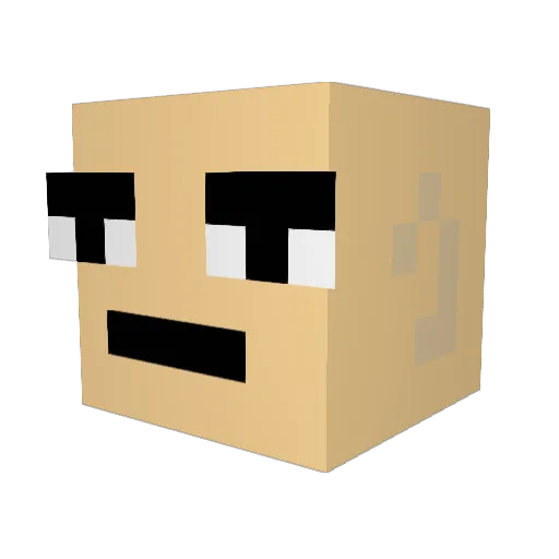 Shrimp42 Minecraft avatar head, 3D render