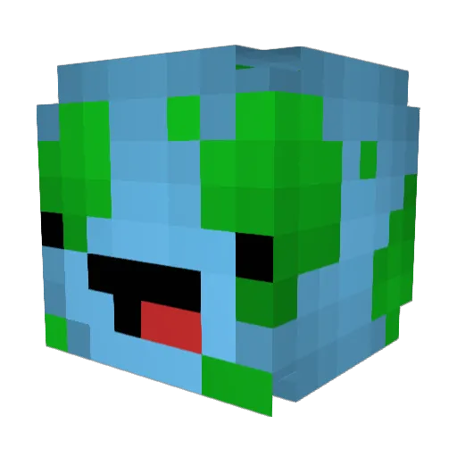 ShrimpEsper Minecraft avatar head, 3D render