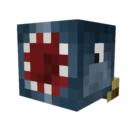 ShrimpJ Minecraft avatar head, 3D render