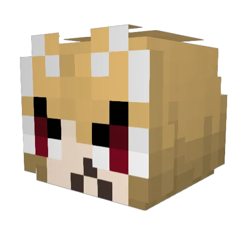 Shrimpable Minecraft avatar head, 3D render