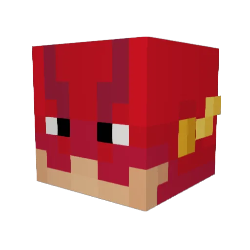 Shrimpar Minecraft avatar head, 3D render