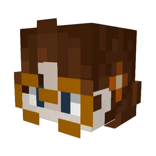 Shrimpscoop Minecraft avatar head, 3D render