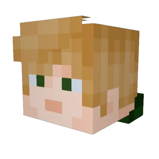Shrimpycake Minecraft avatar head, 3D render