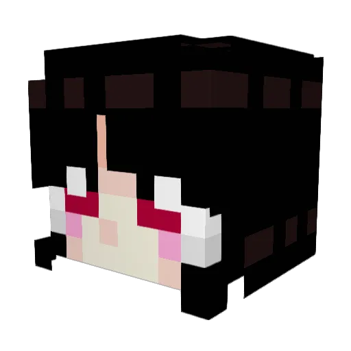 ShrineMiko Minecraft avatar head, 3D render