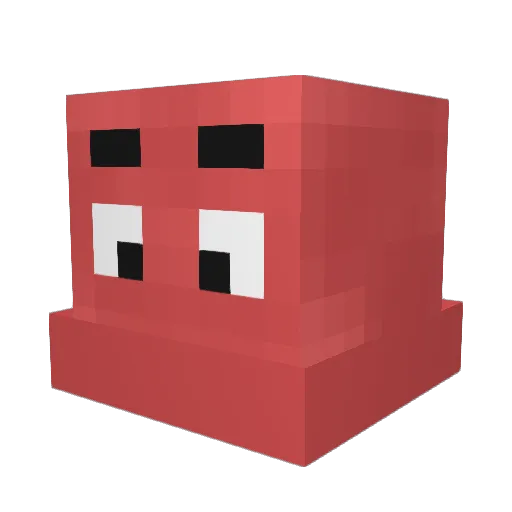 Shroobery Minecraft avatar head, 3D render