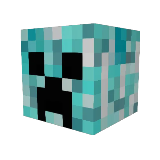 Shroobic Minecraft avatar head, 3D render