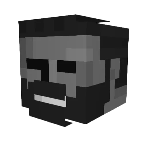 Shroomga Minecraft avatar head, 3D render