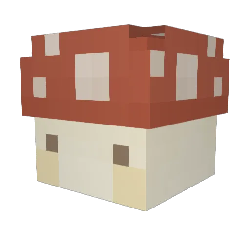 Shroomka Minecraft avatar head, 3D render