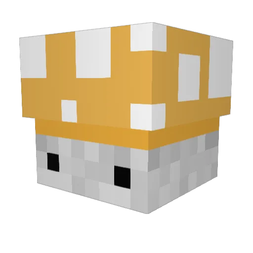 Shroomski Minecraft avatar head, 3D render