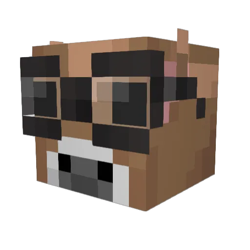 Shrugha Minecraft avatar head, 3D render