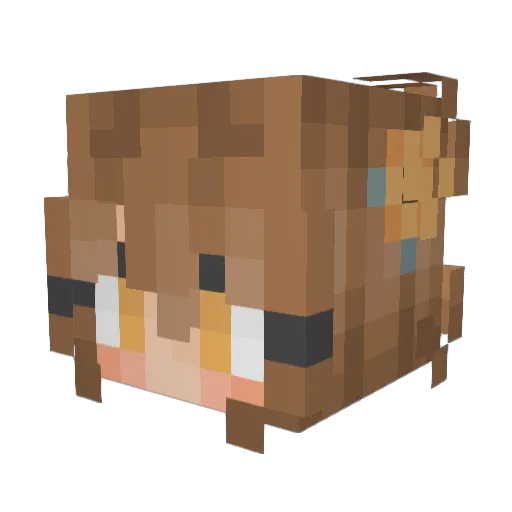 Shrwuberry Minecraft avatar head, 3D render