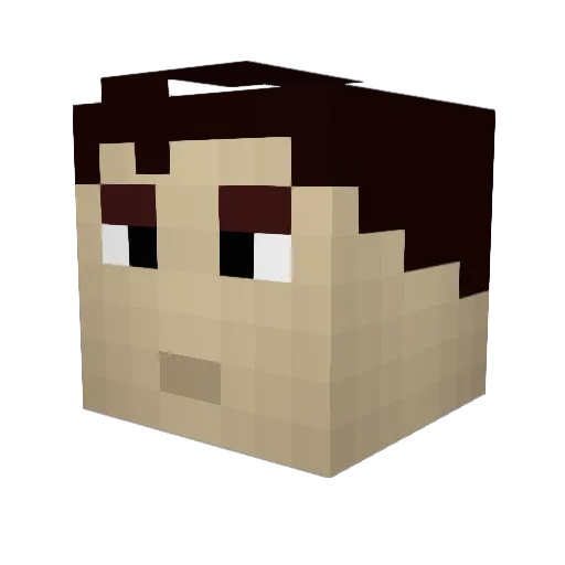 Shtruben Minecraft avatar head, 3D render
