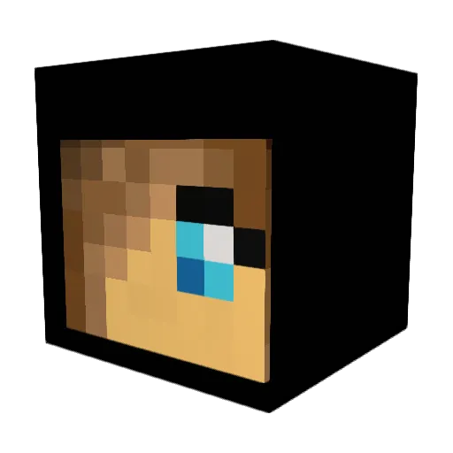 Shu_Blue Minecraft avatar head, 3D render