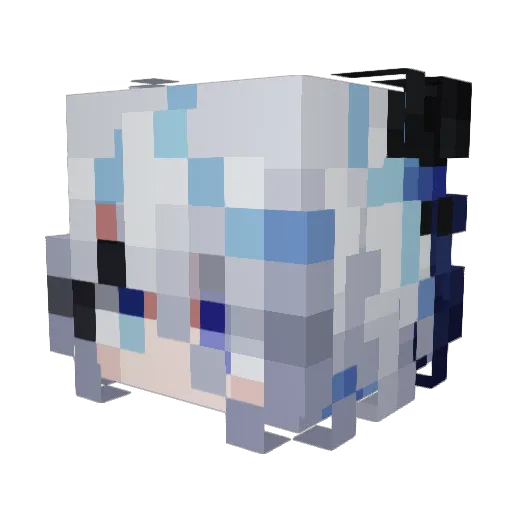 ShuangJue Minecraft avatar head, 3D render