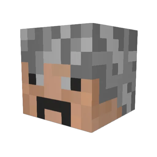 Shuasha Minecraft avatar head, 3D render