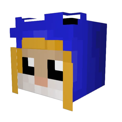 ShubaShuba Minecraft avatar head, 3D render