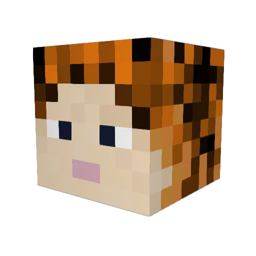 ShubhiK Minecraft avatar head, 3D render