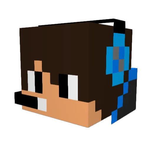 Shubunki Minecraft avatar head, 3D render