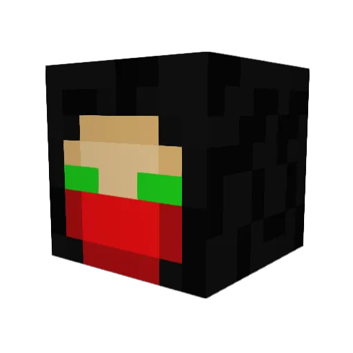 Shuckleex Minecraft avatar head, 3D render
