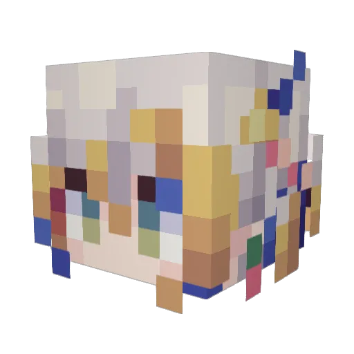 Shudend Minecraft avatar head, 3D render