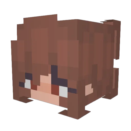 Shuette Minecraft avatar head, 3D render