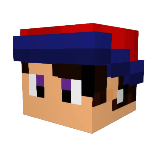 ShuffleZeta Minecraft avatar head, 3D render